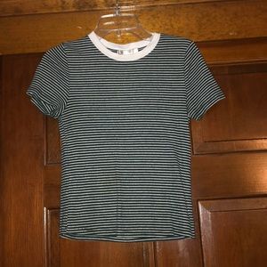 Green and white shirt